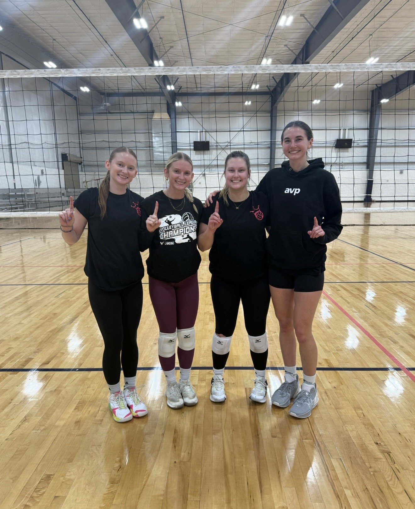 Omahotties players on the indoor court after a match
